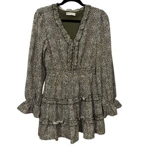 New‎ In Brand Green and White Long Sleeve V-Neck Sundress